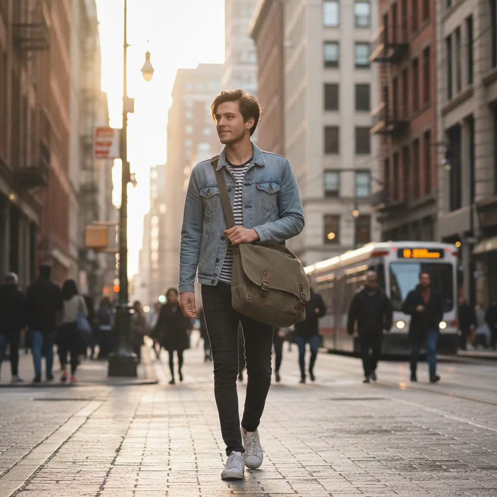 Comparaison d'un sac à dos, d'une sacoche et d'une besace en situation urbaine